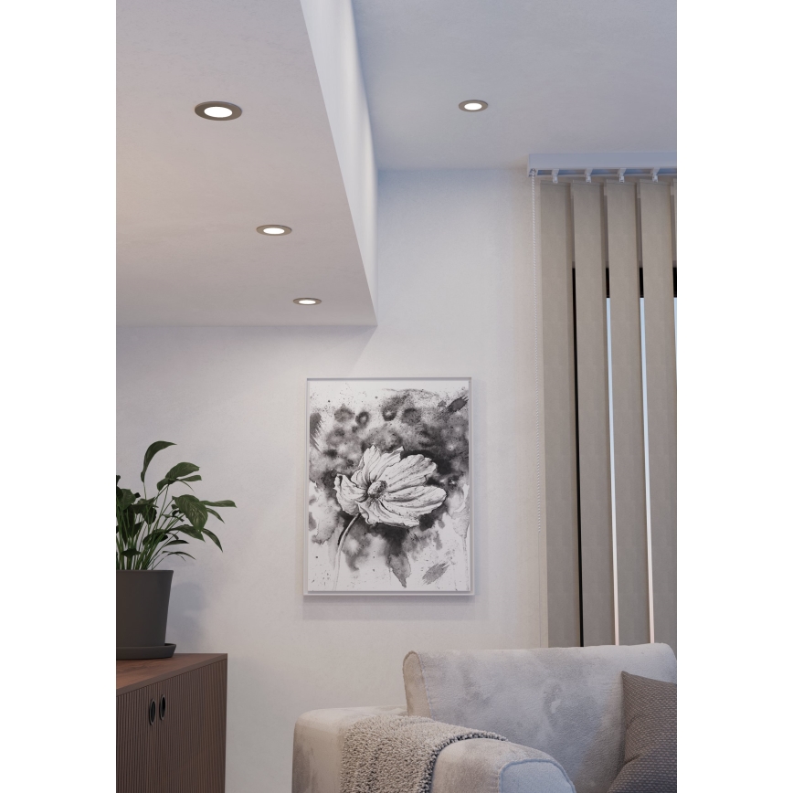 Eglo - Set med 3 LED RGBW dimbar infälld badrumsarmatur LED/2,8W/230V 2700-6500K Ø 8,8cm IP44 matt krom