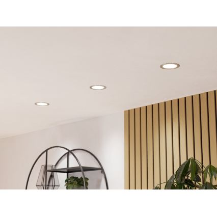 Eglo - LED RGBW dimbar infälld badrumsarmatur LED/5W/230V 2700-6500K Ø 12 cm IP44 matt krom