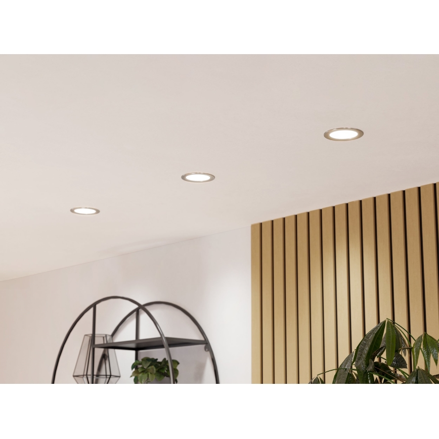 Eglo - LED RGBW dimbar infälld badrumsarmatur LED/5W/230V 2700-6500K Ø 12 cm IP44 matt krom