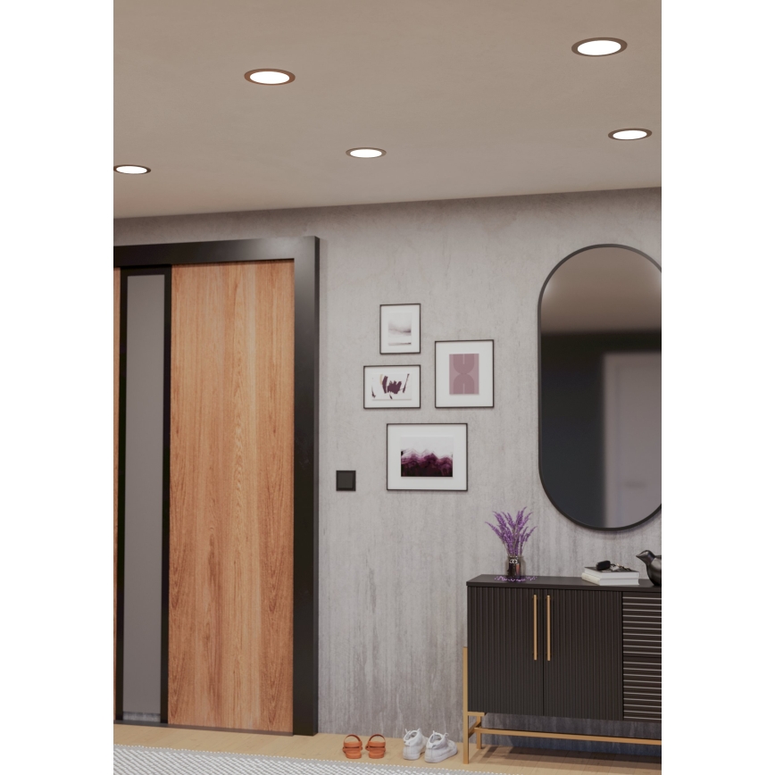 Eglo - LED RGBW dimbar infälld badrumsarmatur LED/9,5W/230V 2700-6500K Ø 16,8 cm IP44 matt krom