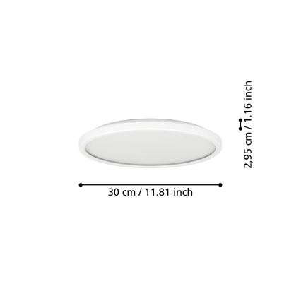 Eglo - LED taklampa för badrum LED/13,9W/230V 2700/4000/6500K diameter 30 cm IP44 vit