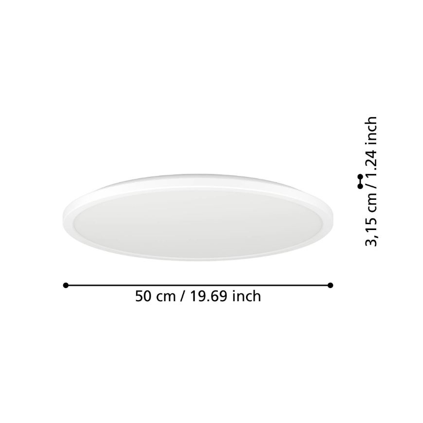 Eglo - LED taklampa för badrum LED/16,8W/230V 2700/4000/6500K diameter 50 cm IP44 vit