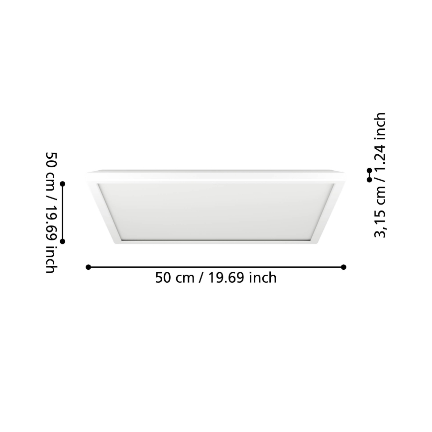 Eglo - LED taklampa för badrum LED/17W/230V 2700/4000/6500K 50x50 cm IP44 vit