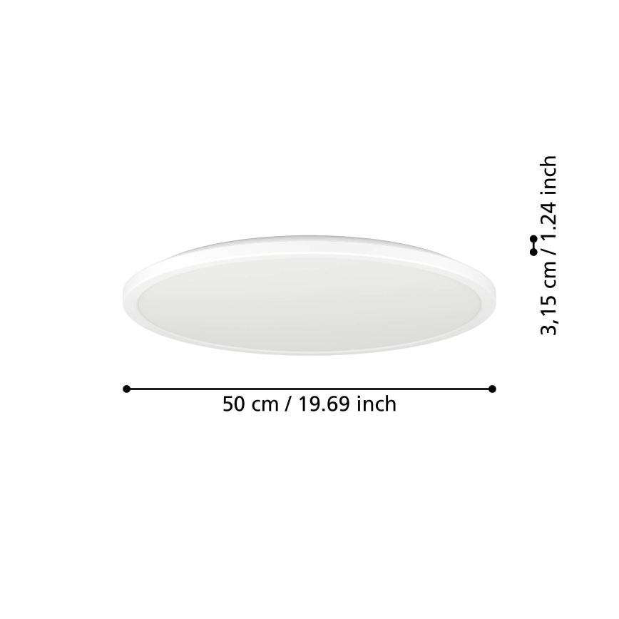Eglo - LED ljusreglerad taklampa till badrum LED/16,8W/230V 2700-6500K pr.50 cm IP44 vit + fjärrkontroll