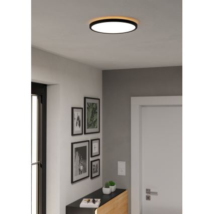 Eglo - LED RGBW Ljusreglerad vägglampa för badrum LED/13,9W/230V 2700-6500K diameter 30 cm IP44 svart ZigBee