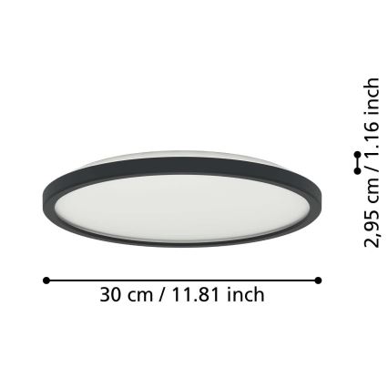 Eglo - LED RGBW Ljusreglerad vägglampa för badrum LED/13,9W/230V 2700-6500K diameter 30 cm IP44 svart ZigBee