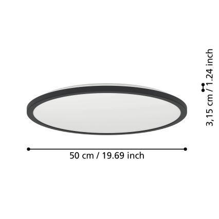 Eglo - LED RGBW Ljusreglerad vägglampa för badrum LED/16,8W/230V 2700-6500K diameter 50 cm IP44 svart ZigBee