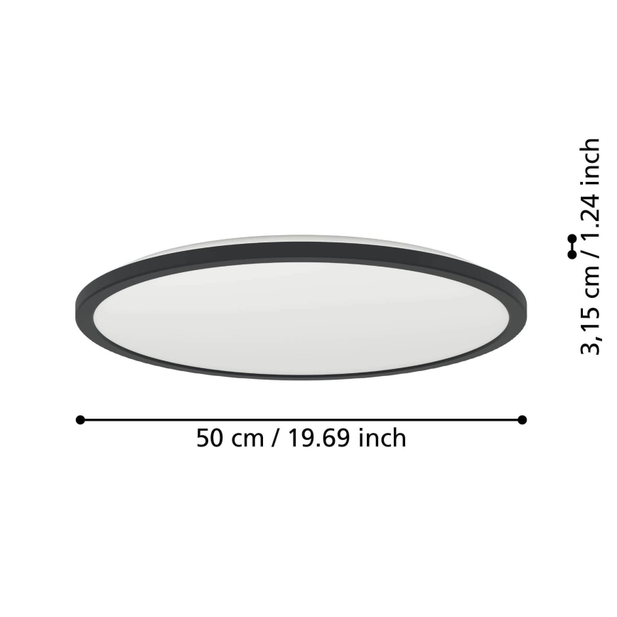 Eglo - LED RGBW Ljusreglerad vägglampa för badrum LED/16,8W/230V 2700-6500K diameter 50 cm IP44 svart ZigBee