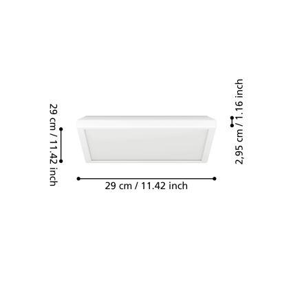 Eglo - LED RGBW Ljusreglerad vägglampa för badrum LED/13,4W/230V 2700-6500K 29x29 cm IP44 vit ZigBee