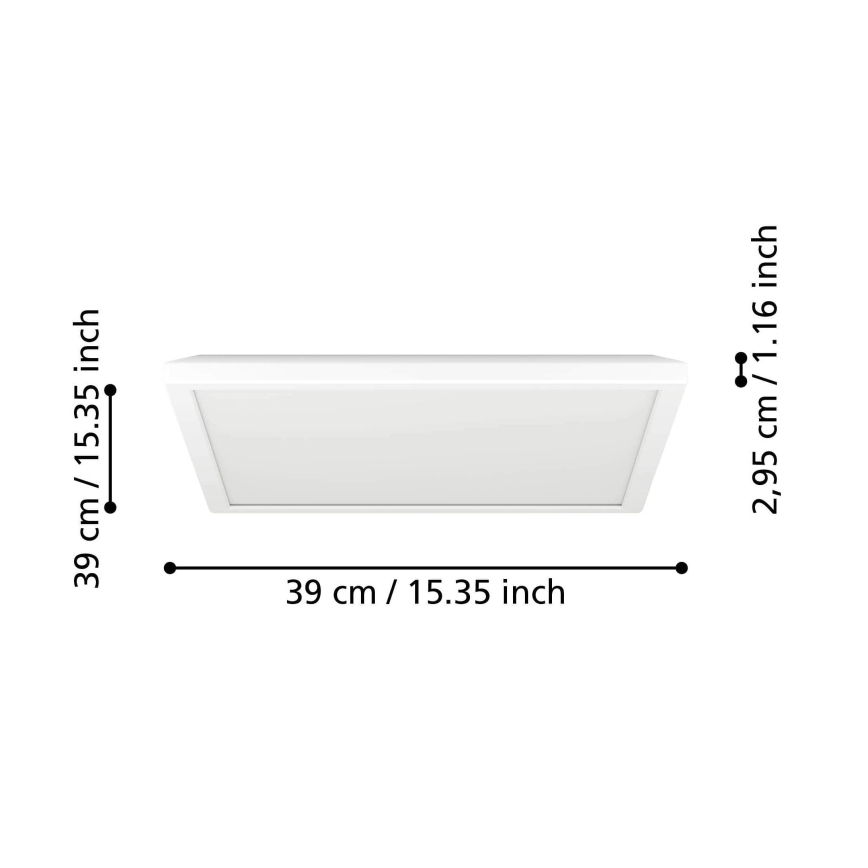 Eglo - LED RGBW Dimbar badrumstaklampa LED/17,6W/230V 2700-6500K 39x39 cm IP44 vit ZigBee