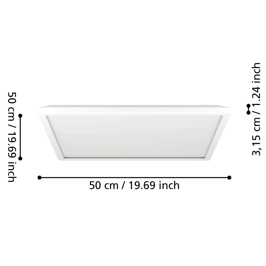 Eglo - LED RGBW Ljusreglerad vägglampa för badrum LED/17W/230V 2700-6500K 50x50 cm IP44 vit ZigBee