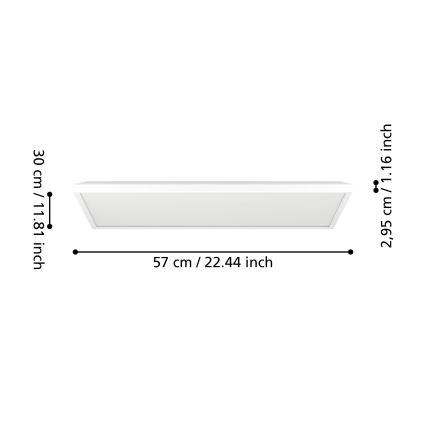 Eglo - LED RGBW Ljusreglerad vägglampa för badrum LED/17,2W/230V 2700-6500K 30x57cm IP44 vit ZigBee