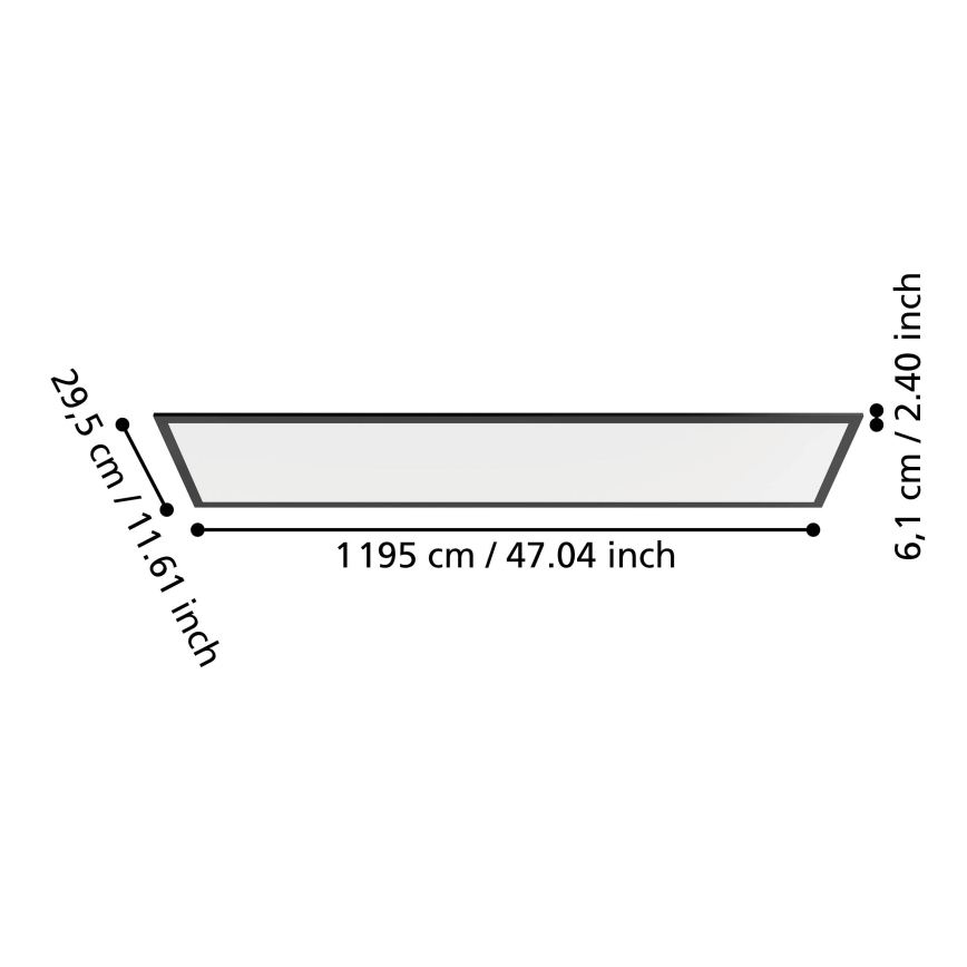 Eglo - Ytmonterad LED-panel 33W/230V 2700/4000/6500K 120x30 cm svart