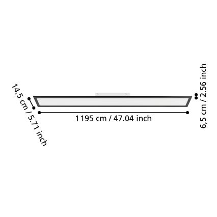 Eglo - Ytmonterad LED-panel LED/28W/230V 2700/4000/6500K 120x15 cm svart