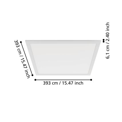 Eglo - LED takarmatur LED/18,8W/230V 2700/4000/6500K 40x40 cm vit