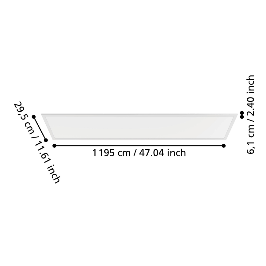Eglo - ytmonterad LED-panel 33W/230V 2700/4000/6500K 120x30 cm vit