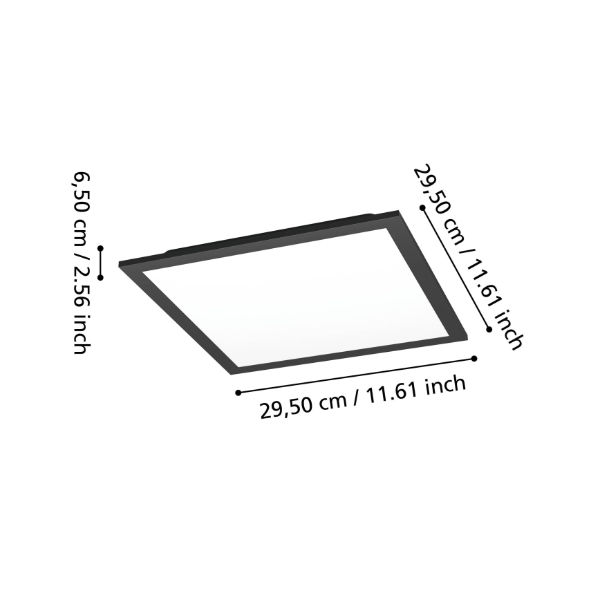 Eglo - LED RGBW dimbar taklampa LED/14W/230V 2700-6500K 30x30 cm svart