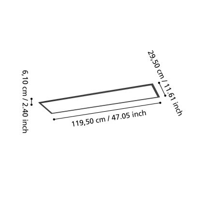 Eglo - LED RGBW Dimbar ytmonterad LED-panel/34W/230V 2700-6500K 120x30 cm svart