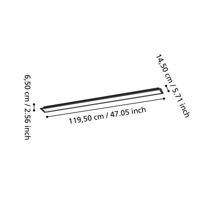 Eglo - LED RGBW dimbar ytmonterad LED-panel/28W/230V 2700–6500K 120x15 cm svart
