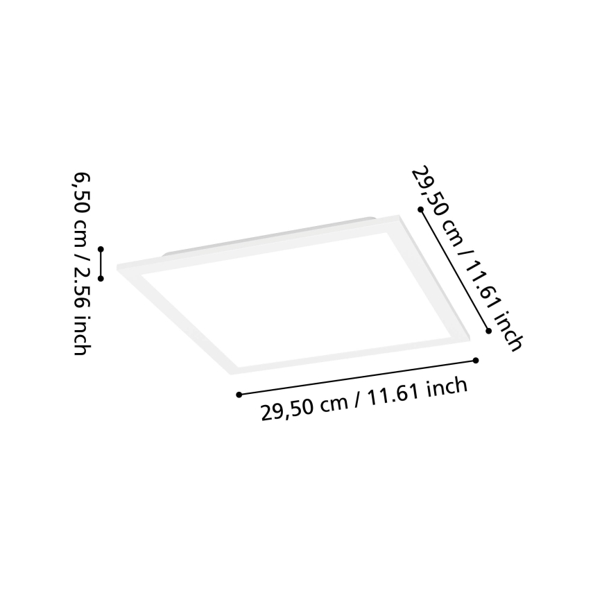 Eglo - LED RGBW dimbar takarmatur LED/14W/230V 2700-6500K 30x30 cm vit