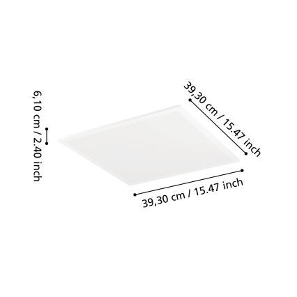 Eglo - LED RGBW dimbar taklampa LED/19W/230V 2700-6500K 40x40 cm vit