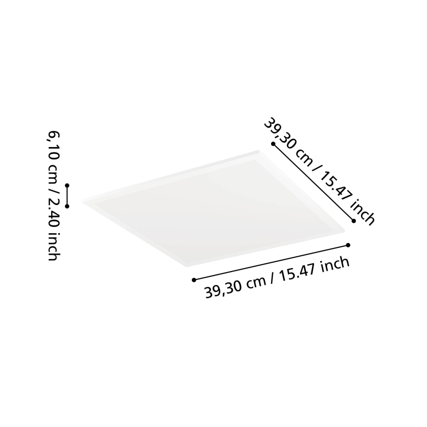 Eglo - LED RGBW dimbar taklampa LED/19W/230V 2700-6500K 40x40 cm vit