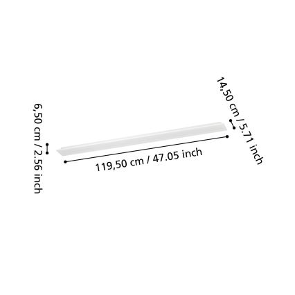 Eglo - RGBW LED dimbar ytmonterad panel LED/28W/230V 2700-6500K 120x15 cm vit