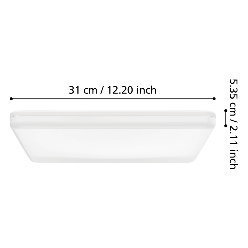 Eglo - LED badrumstaklampa LED/20W/230V 2700/4000/6500K 31x31 cm IP54 vit