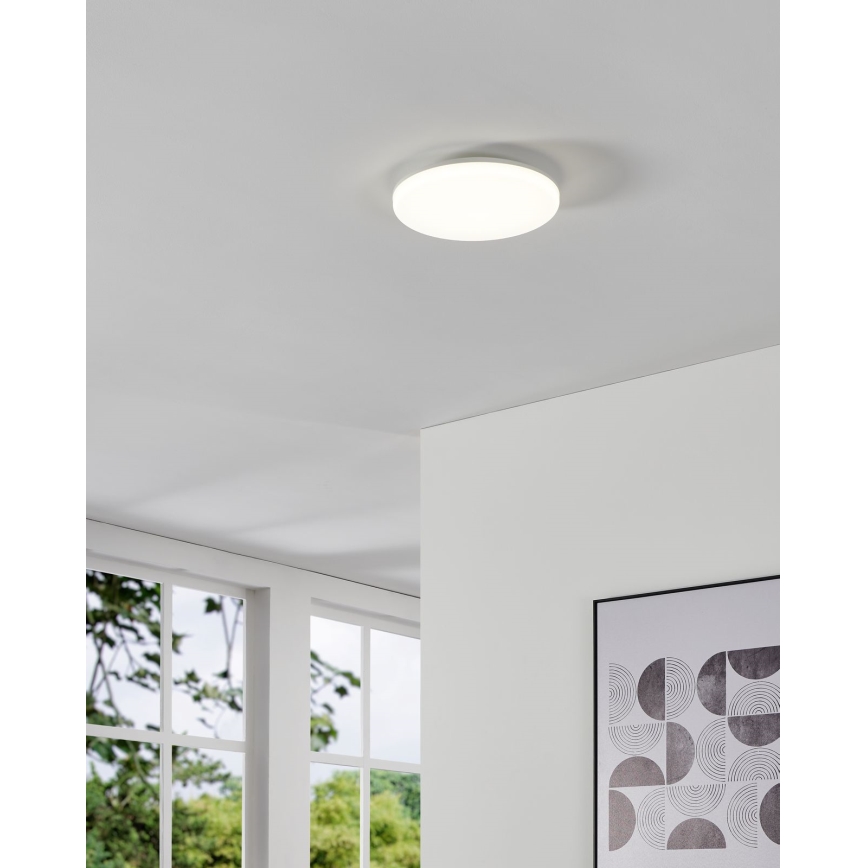 Eglo - LED badrumstaklampa med rörelsesensor LED/20W/230V 2700/4000/6500K Ø31 cm IP54 vit