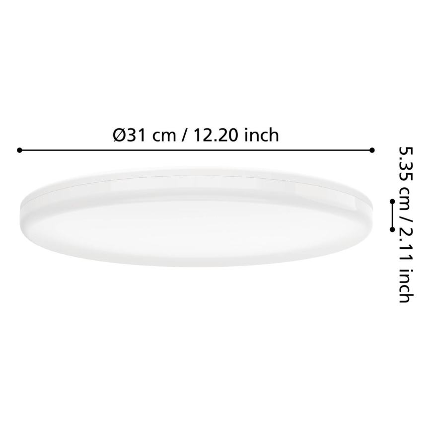 Eglo - LED badrumstaklampa med rörelsesensor LED/20W/230V 2700/4000/6500K Ø31 cm IP54 vit