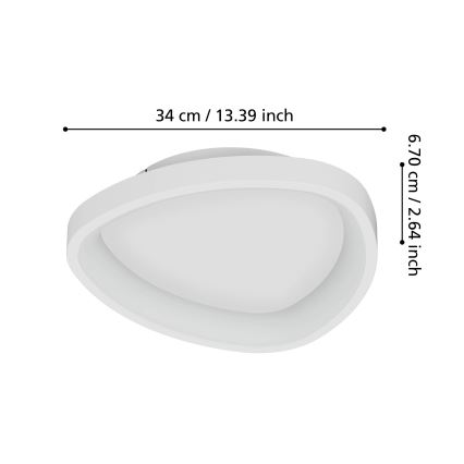 Eglo - LED Dimbar taklampa LED/12W/230V 2700-6500K vit + fjärrkontroll