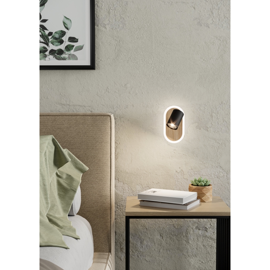 Eglo - LED-väggspot LED/7W/230V brun/svart