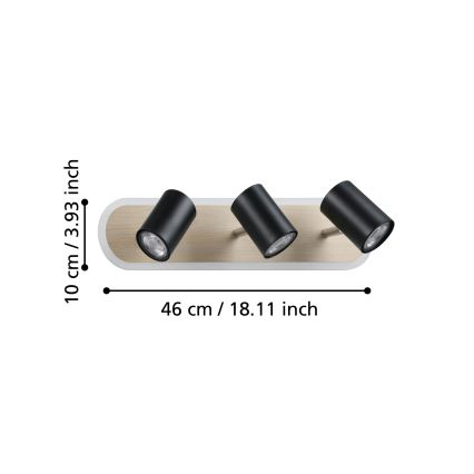 Eglo - LED-spotlampa LED/20W/230V brun/svart