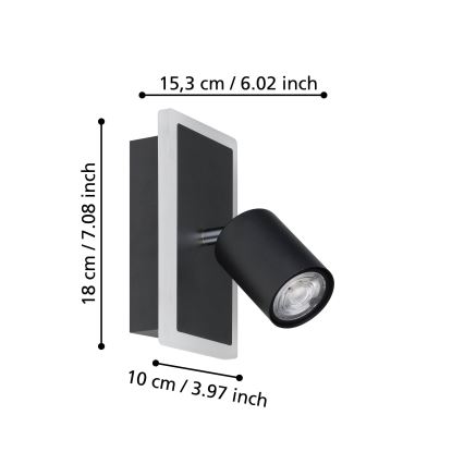 Eglo - LED väggspot LED/7W/230V svart