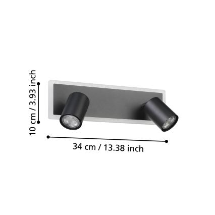 Eglo - LED spotlampa LED/12W/230V svart