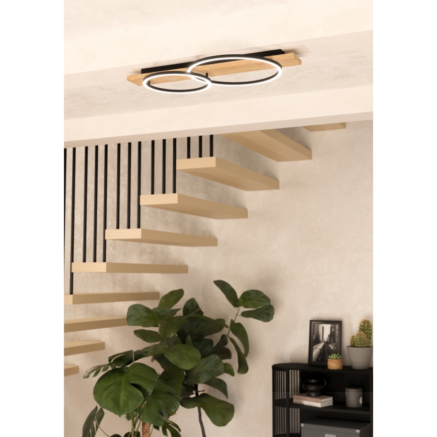 Eglo - LED taklampa 2xLED/12W/230V 3000K beige/svart