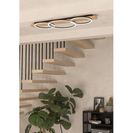 Eglo - LED taklampa 3xLED/12W/230V 3000K beige/svart