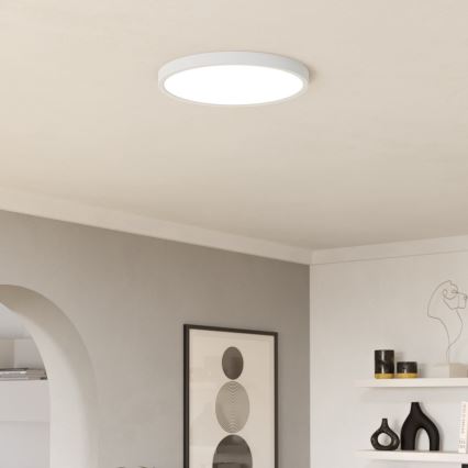 Eglo - LED RGBW dimbar takarmatur för badrum LED/17,5W/230V 2700–6500K Ø 38,9 cm IP44 vit