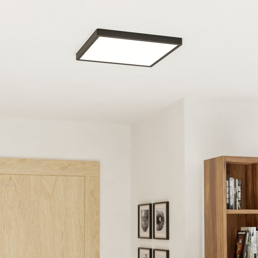 Eglo - LED RGBW dimbar badrumstaklampa LED/17,8W/230V 2700-6500K 39x39 cm IP44 svart