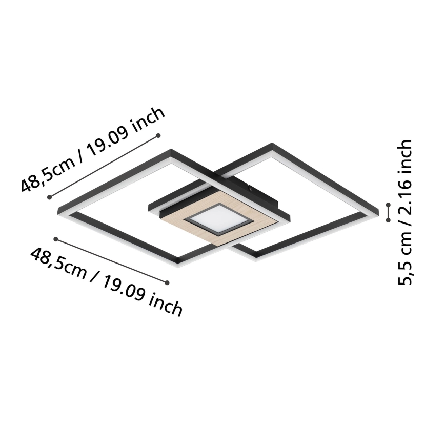 Eglo - Dimbart LED-takarmatur 2xLED/17W/230V +LED/4,2W 2700-6500K + fjärrkontroll