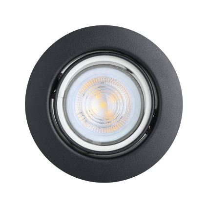 Eglo - KIT 3x LED infälld belysning 1xGU10/4W/230V svart