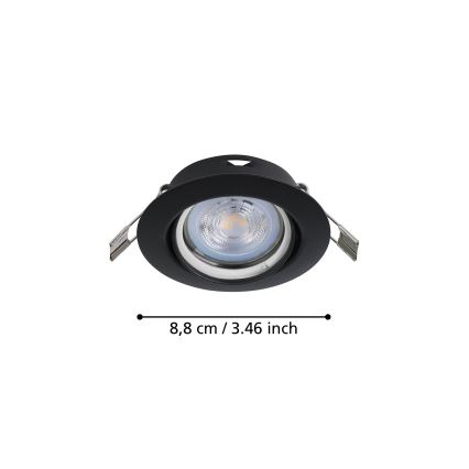 Eglo - KIT 3x LED infälld belysning 1xGU10/4W/230V svart