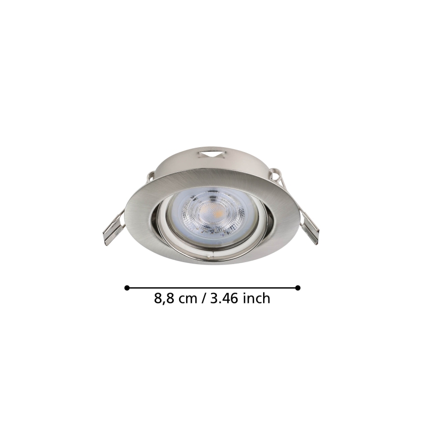 Eglo - KIT 3x LED infälld belysning 1xGU10/4W/230V matt krom