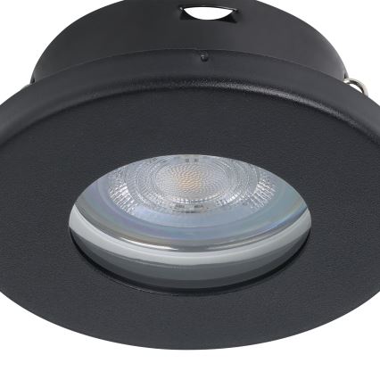 Eglo - KIT 3xLED Badrum infälld lampa 1xGU10/4W/230V IP44 svart