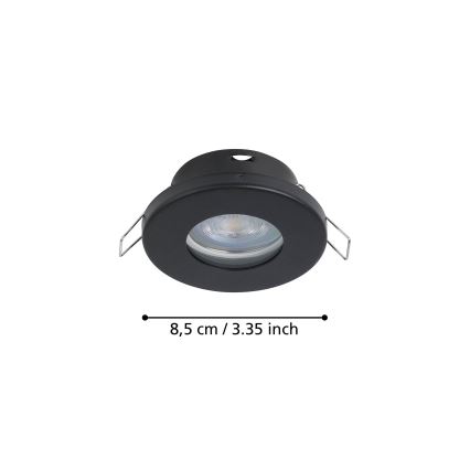 Eglo - KIT 3xLED Badrum infälld lampa 1xGU10/4W/230V IP44 svart