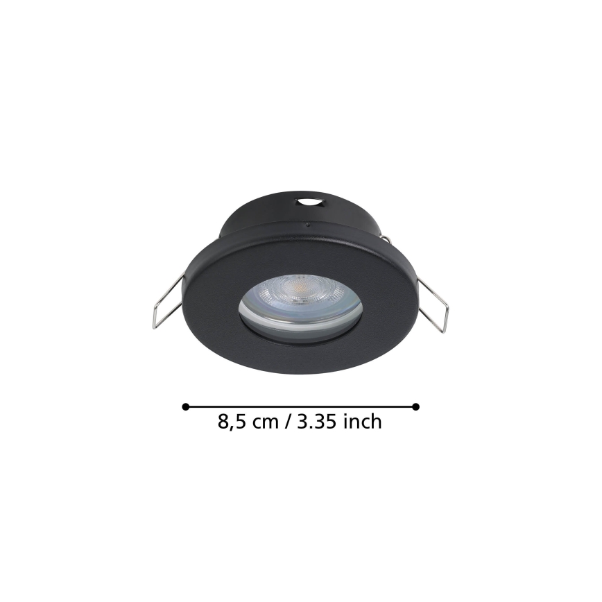 Eglo - KIT 3xLED Badrum infälld lampa 1xGU10/4W/230V IP44 svart