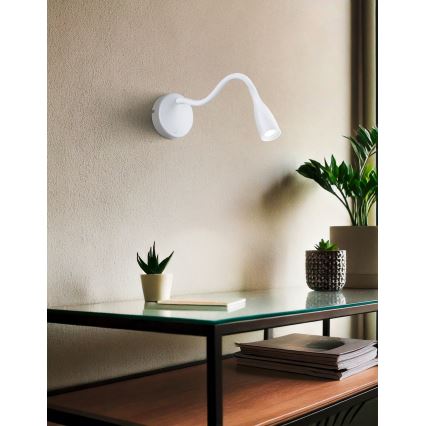 Eglo - flexibel LED-vägglampa med USB, 3,8 W/230 V, vit