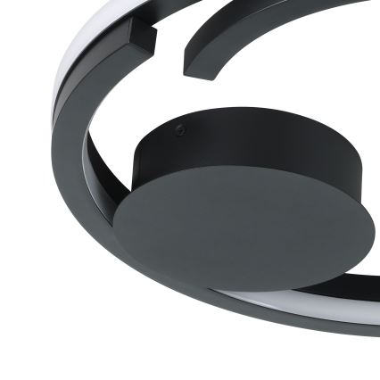 Eglo - LED dimbart taklampa 2xLED/20W/230V 2700–6500K Ø 48 cm svart + fjärrkontroll