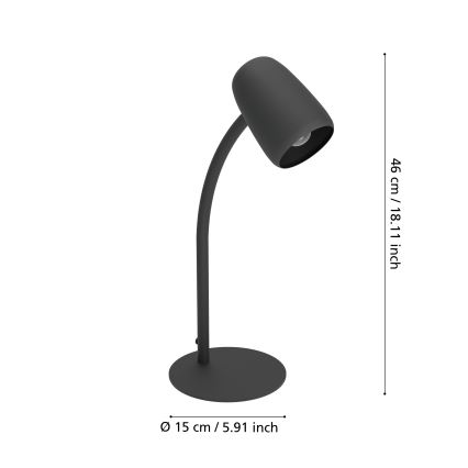 Eglo - Bordslampa 1xE14/18W/230V svart