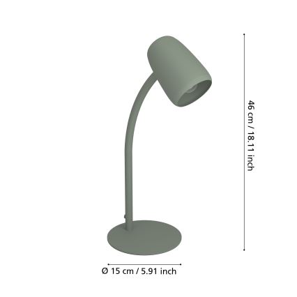 Eglo - Bordslampa 1xE14/18W/230V grön